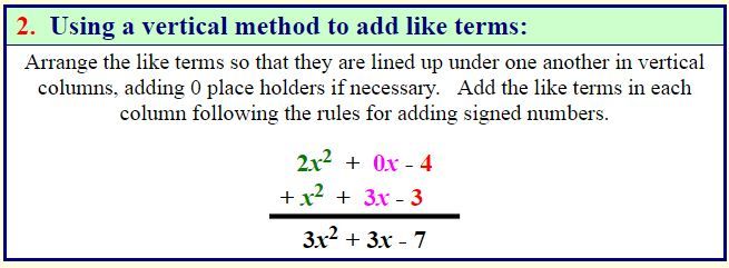 Adding Polynomials 2