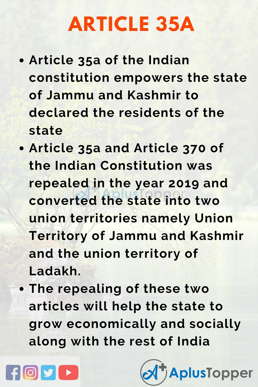 Article 35A of Indian Constitution Essay