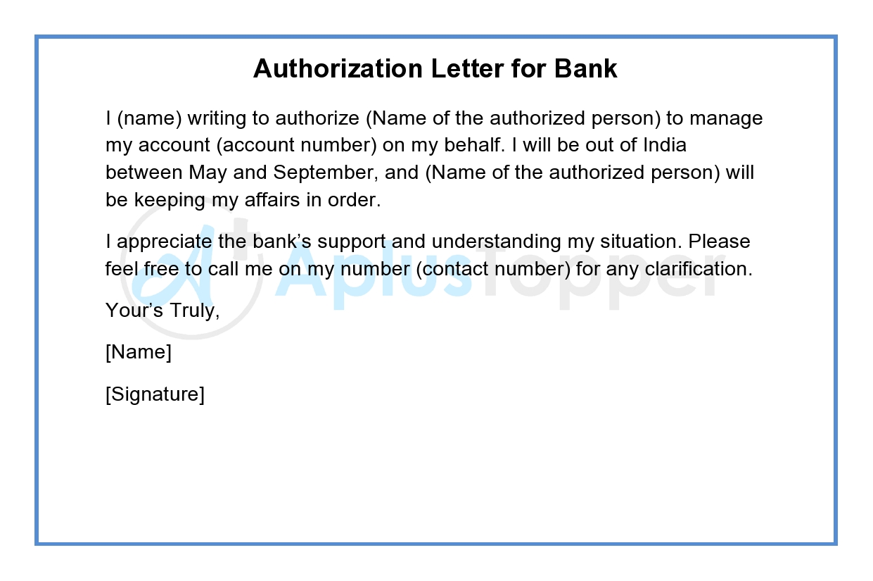 Authorization Letter for Bank