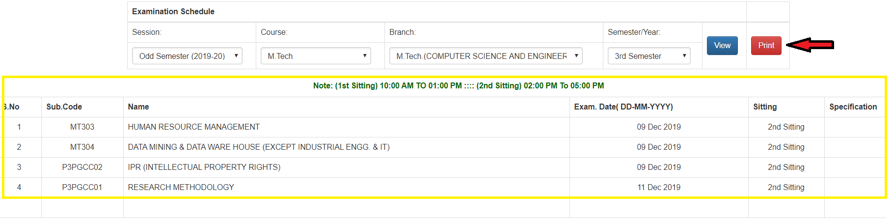 BPUT Exam Dates