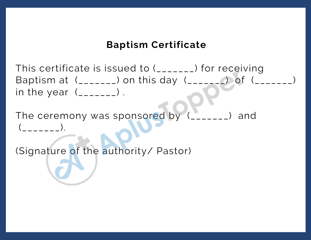 Baptism Certificate