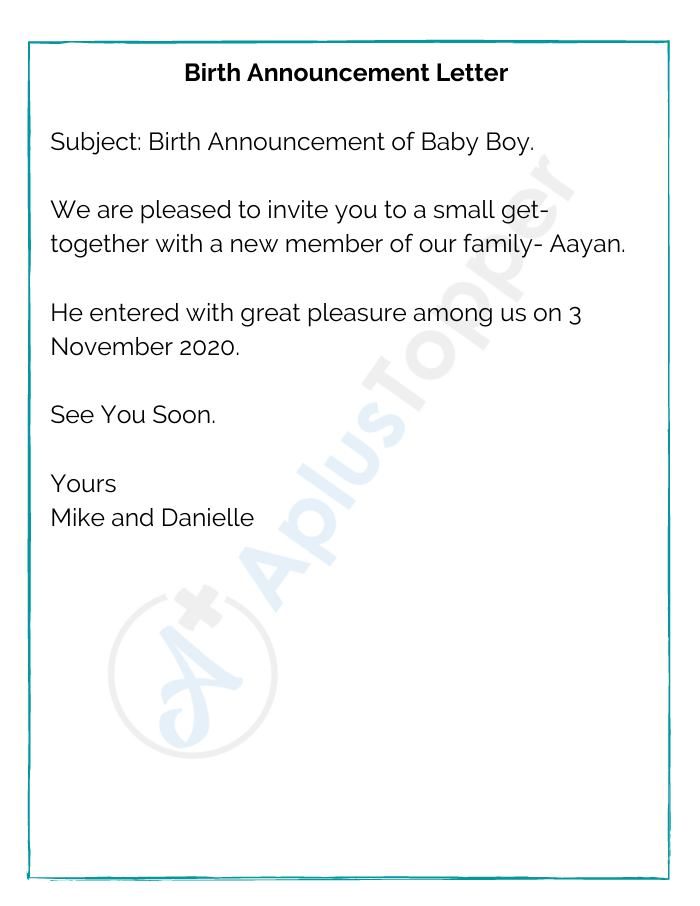 Birth Announcement Letter