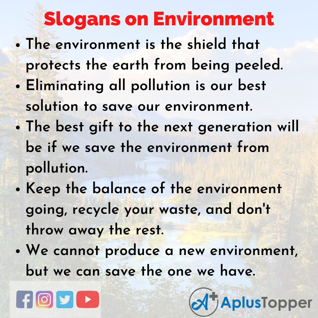 Catchy Slogans on Environment