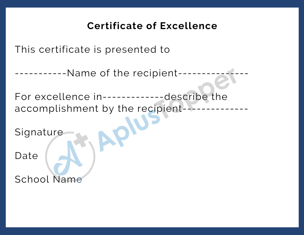 Certificate of Excellence