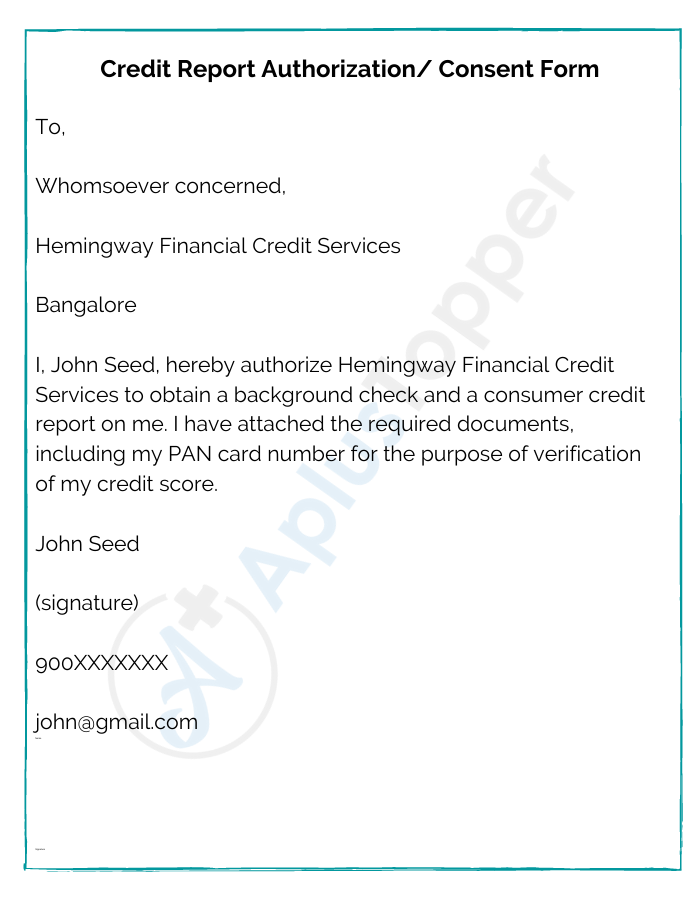 Credit Report Authorization Form