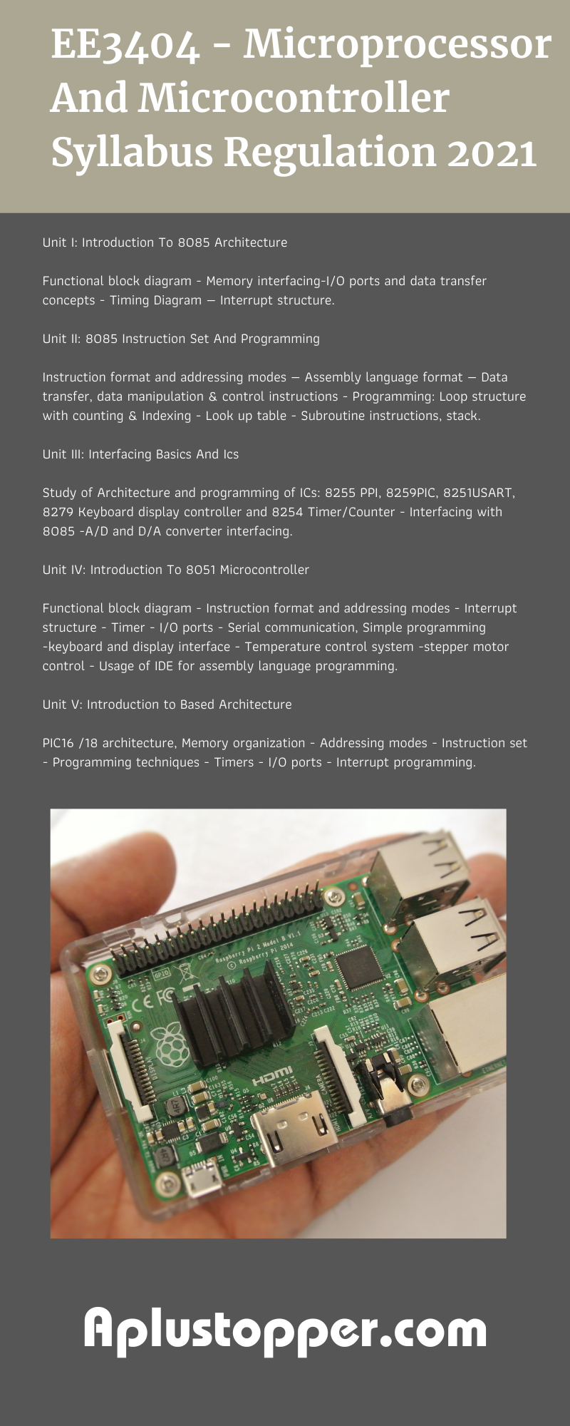 EE3404 - Microprocessor And Microcontroller Syllabus Regulation 2021