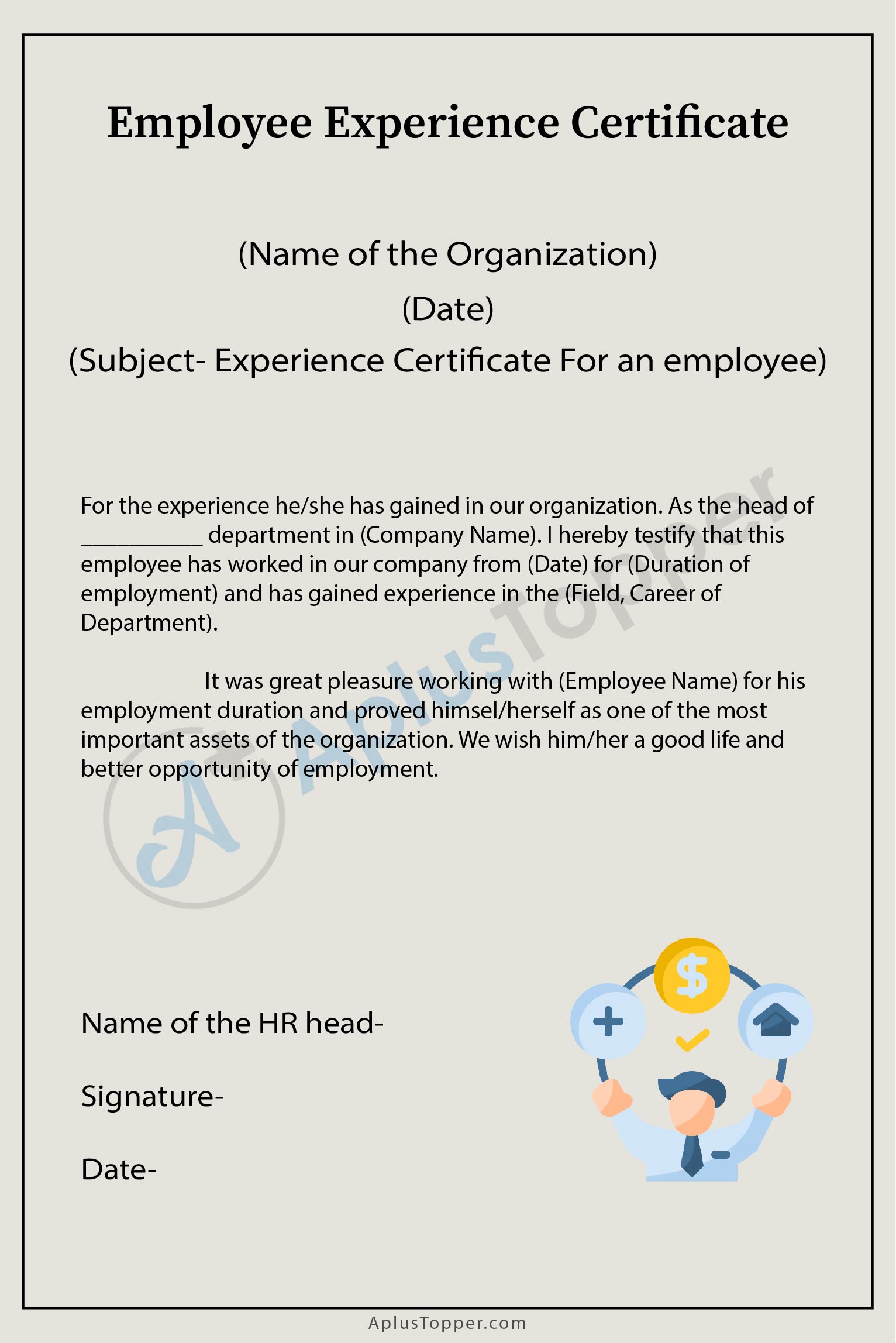 Employee Experience Certificate