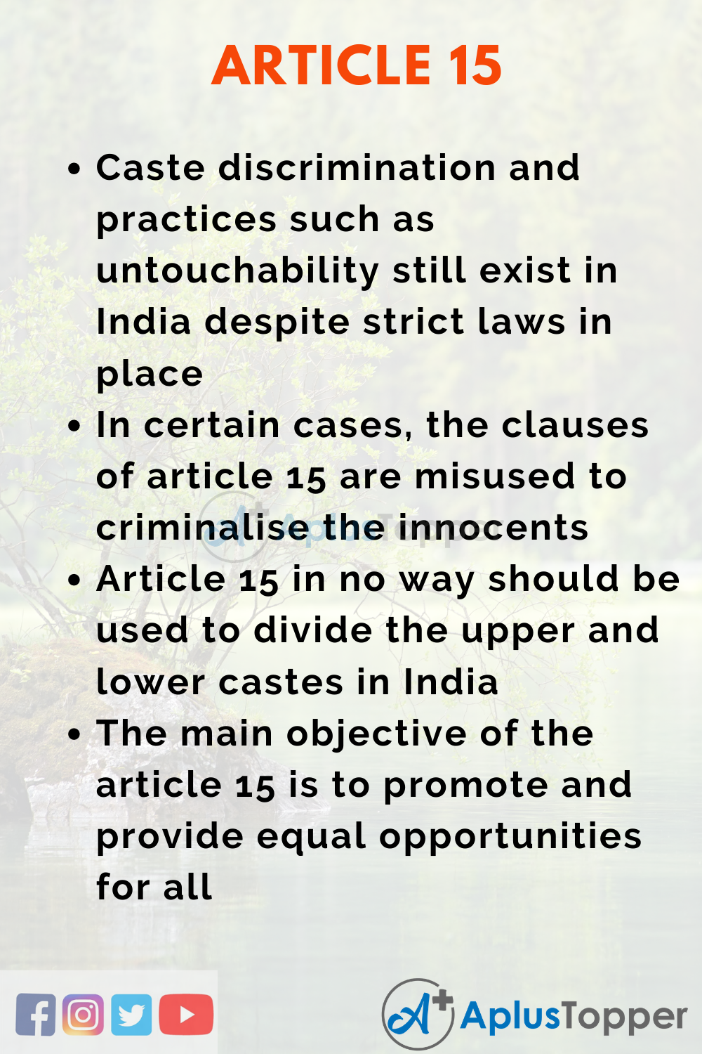 Essay About Article 15 of Indian Constitution