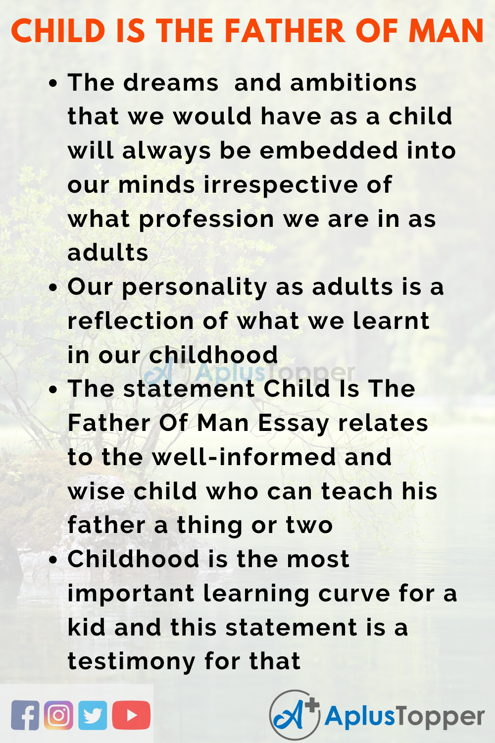 Essay About Child Is The Father Of Man