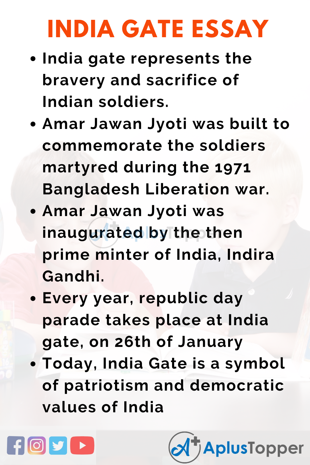 Essay About India Gate