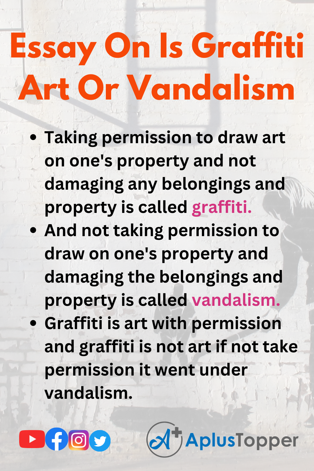 Essay On Is Graffiti Art Or Vandalism