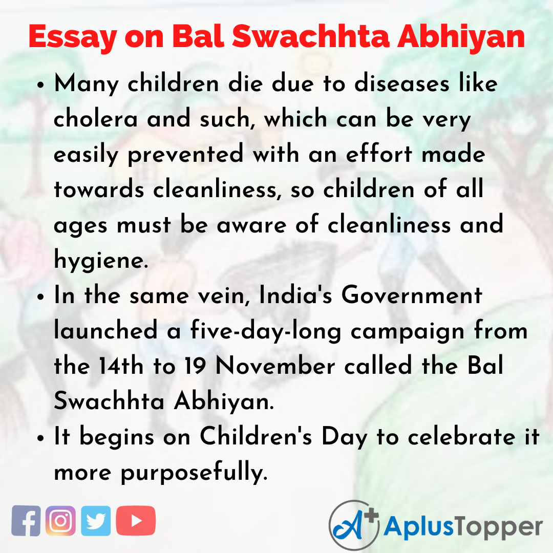 Essay about Bal Swachhta Abhiyan