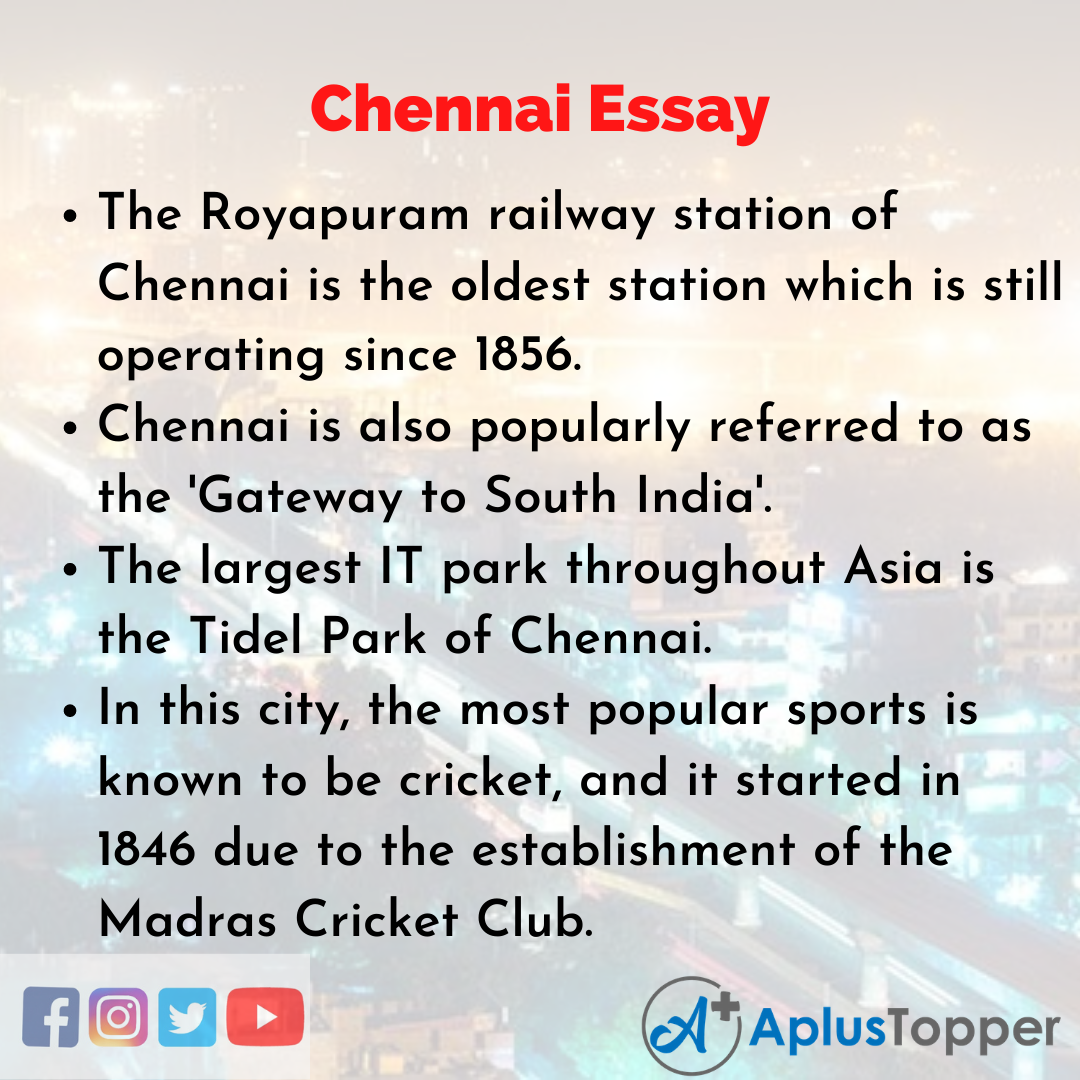 Essay about Chennai