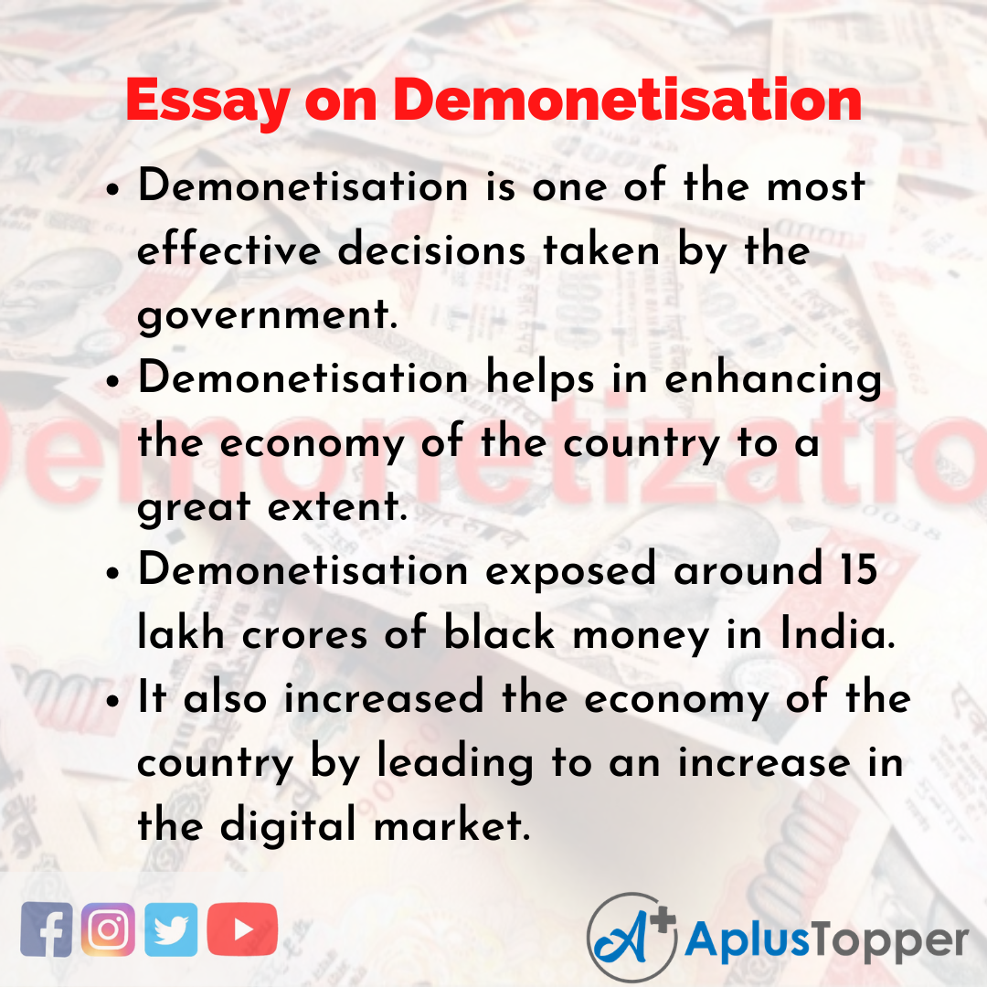 Essay about Demonetisation