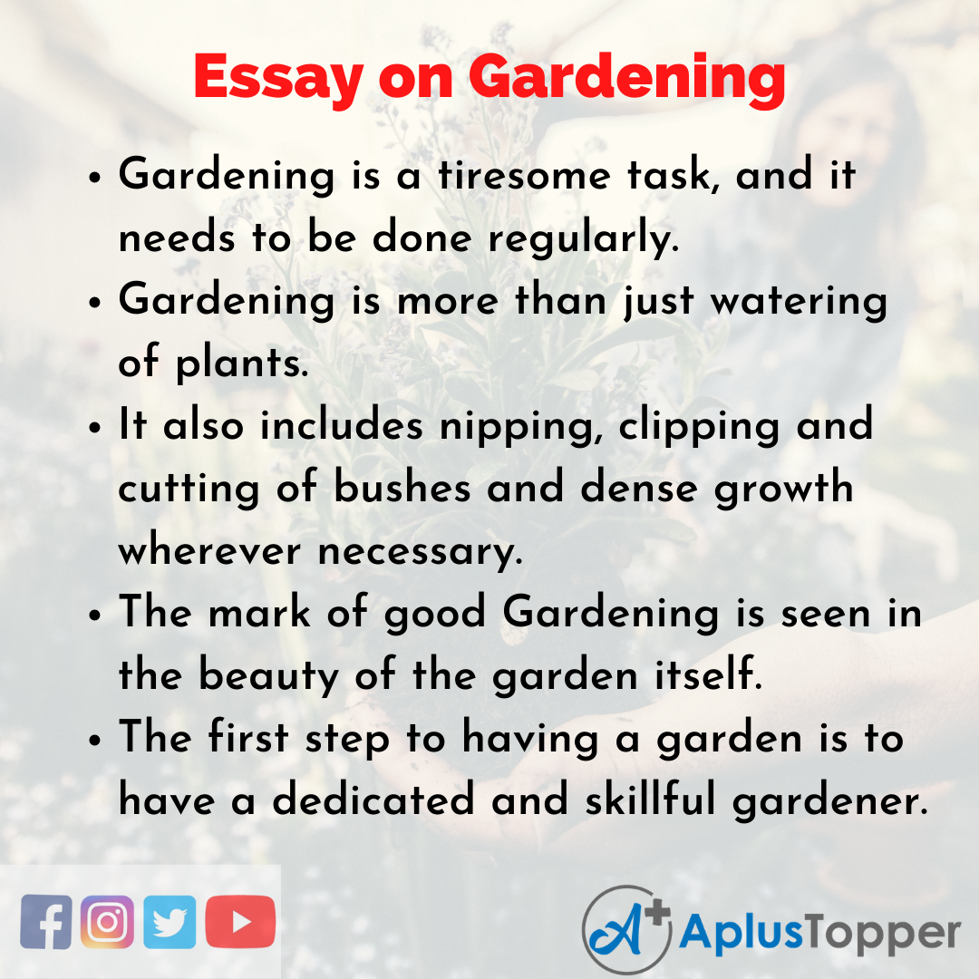 Essay on Gardening | Gardening Essay for Students and Children in ...