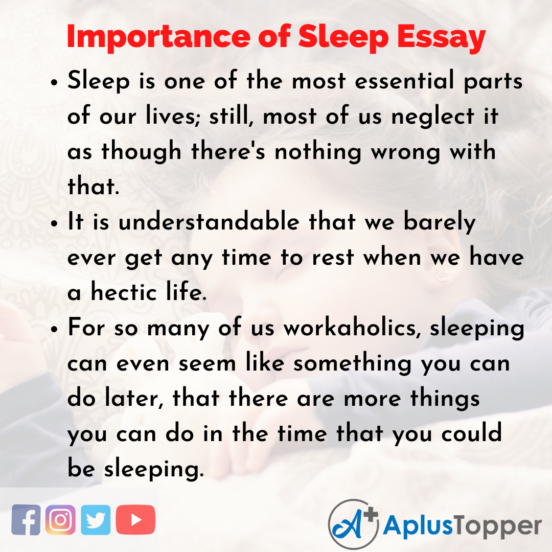 Essay about Importance of Sleep