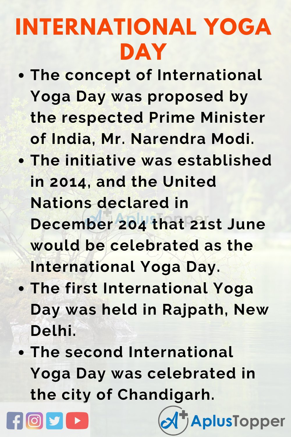 Essay about International Yoga Day