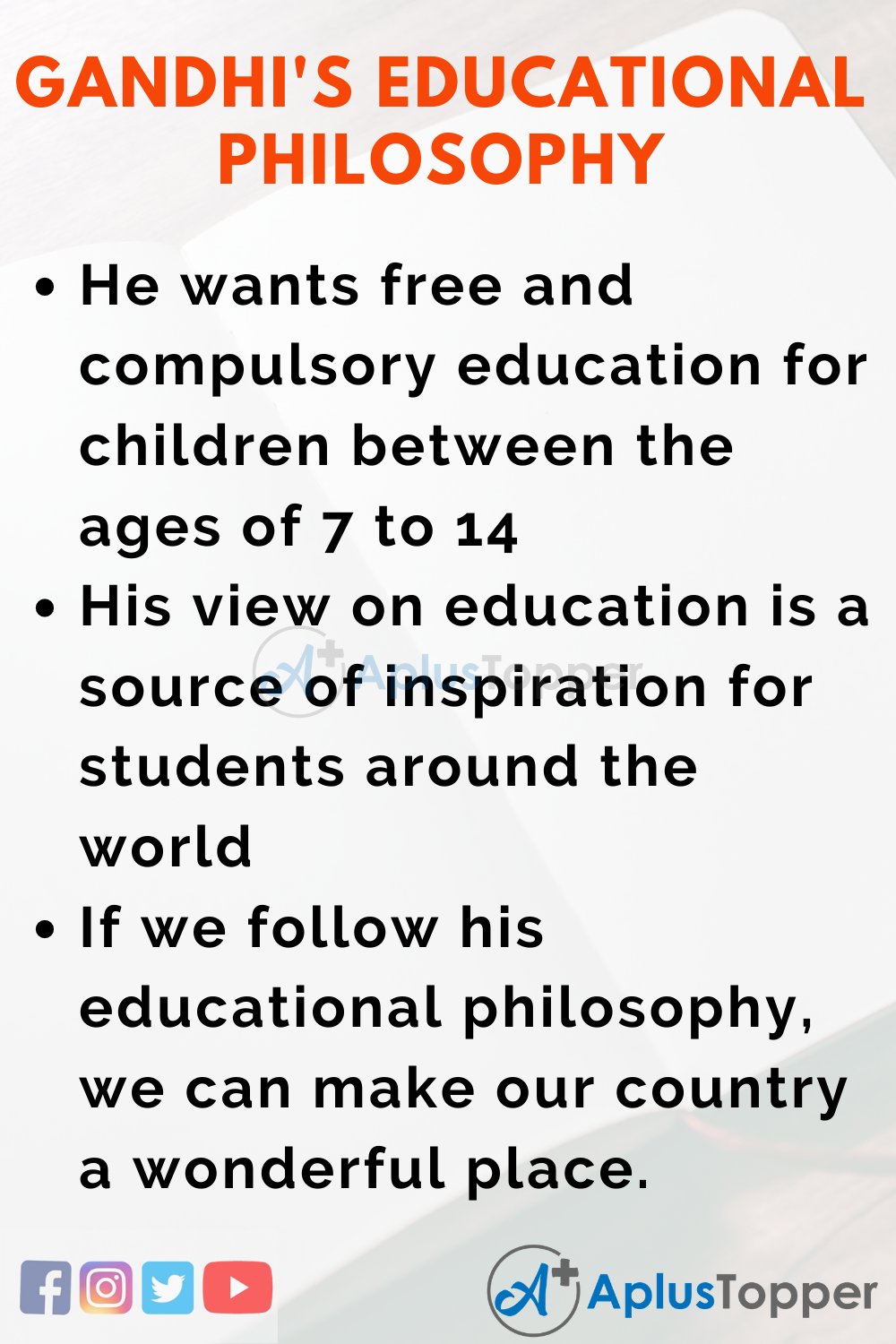 Essay about Mahatma Gandhi's Educational Philosophy