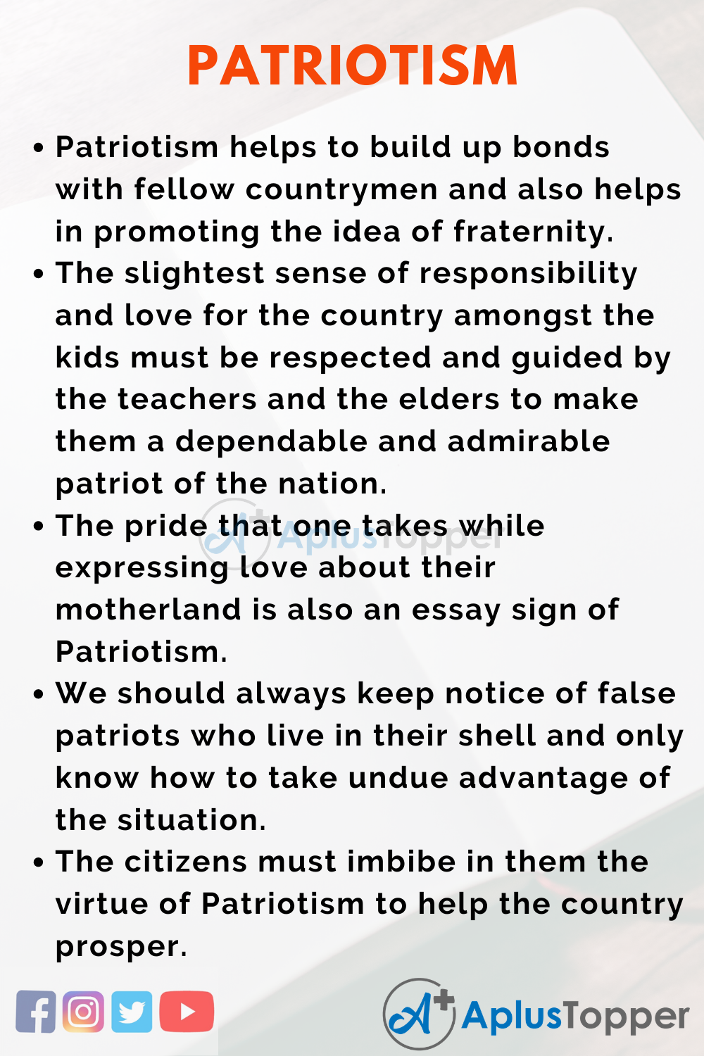 Essay about Patriotism