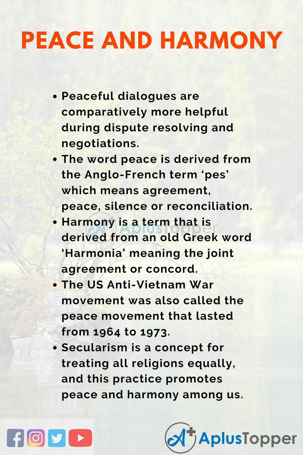 Essay about Peace and Harmony