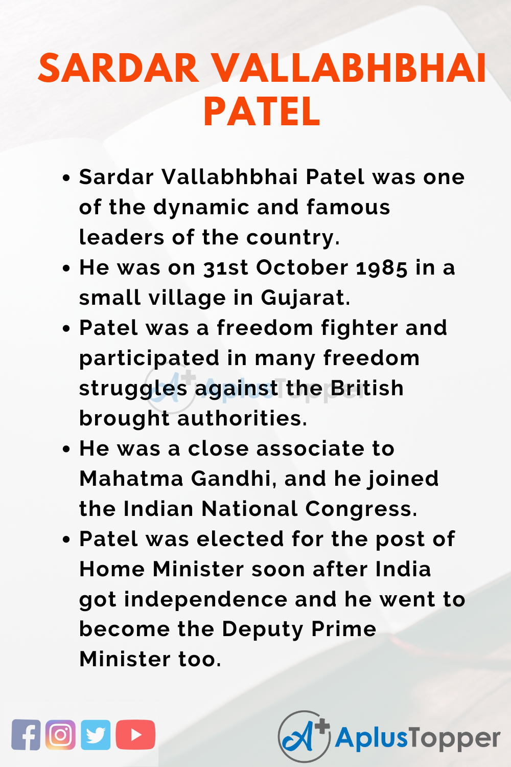 Essay about Sardar Vallabhbhai Patel