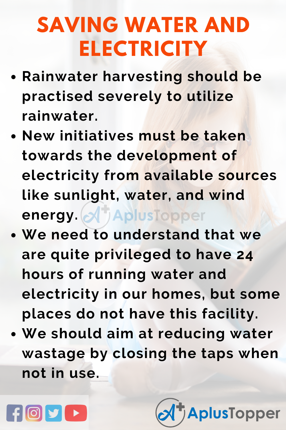 Essay about Saving Water and Electricity