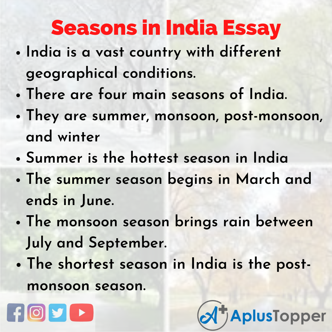 Essay about Seasons in India