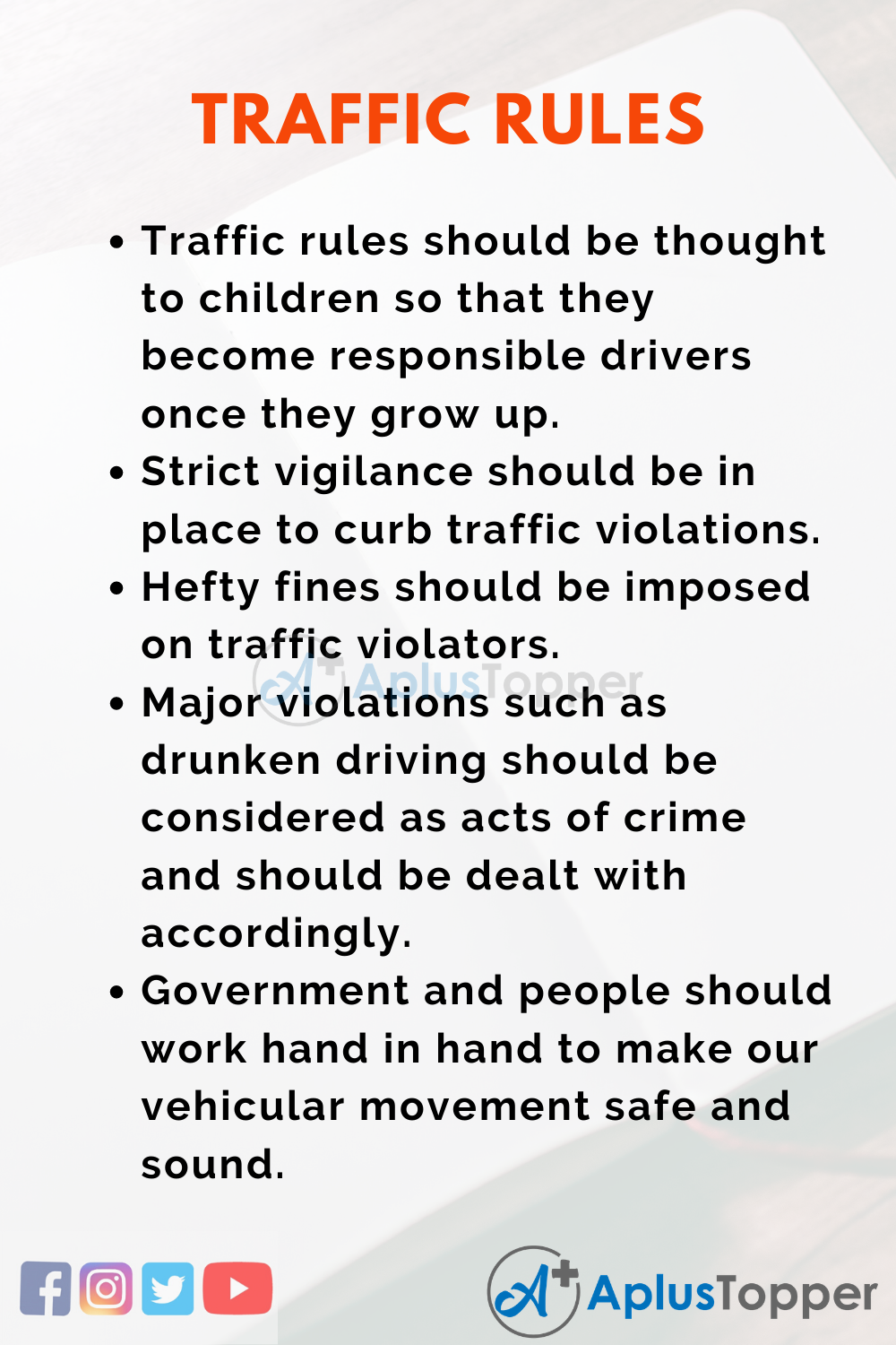 Essay about Traffic Rules