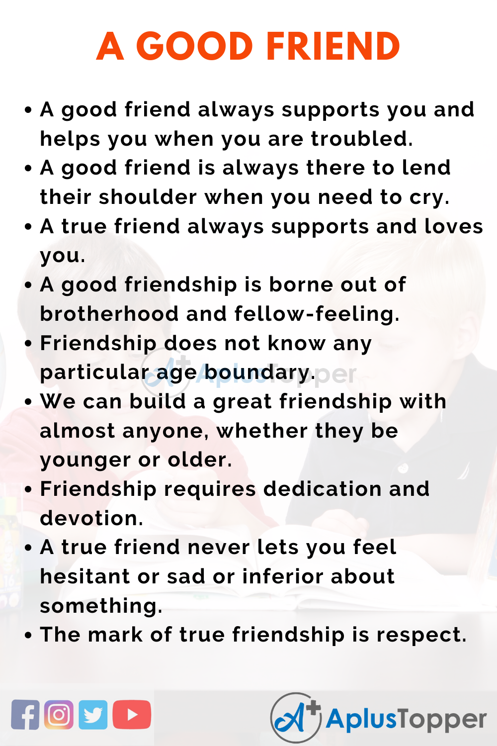 Essay on A Good Friend