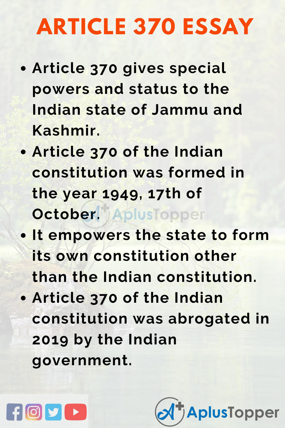 Essay on Article 370