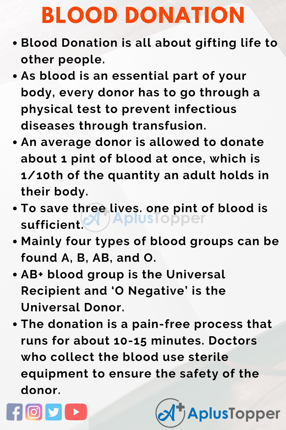 Essay on Blood Donation