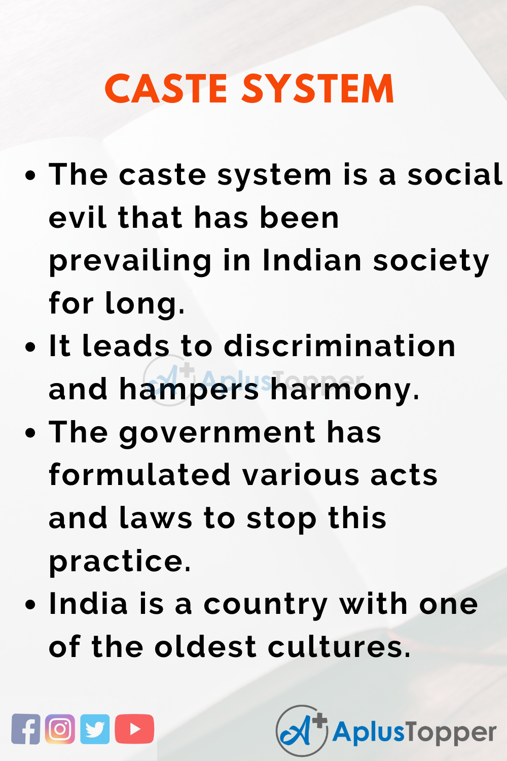 Essay on Caste System India