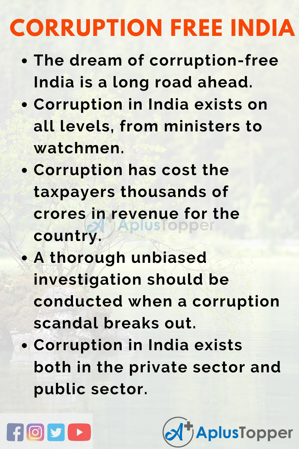 Essay on Corruption Free India