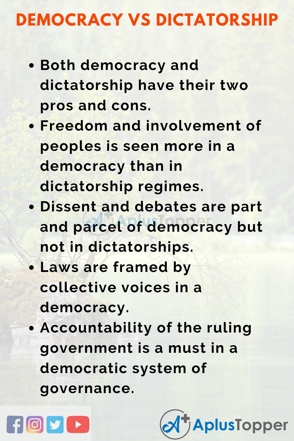 Essay on Democracy Vs Dictatorship