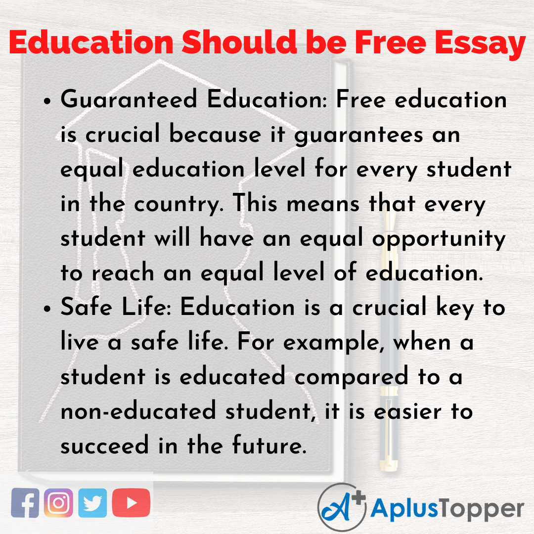 Essay on Education Should be Free