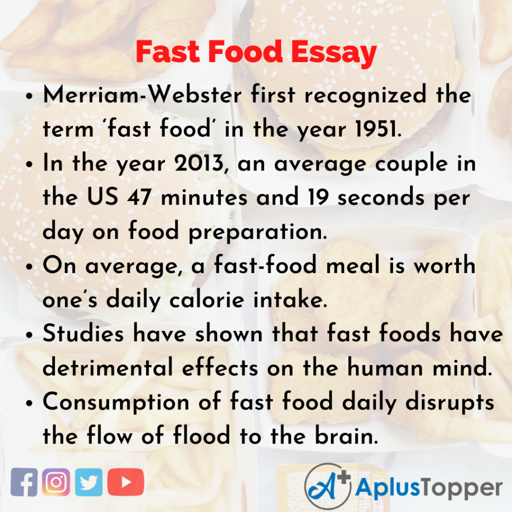 Essay on Fast Food