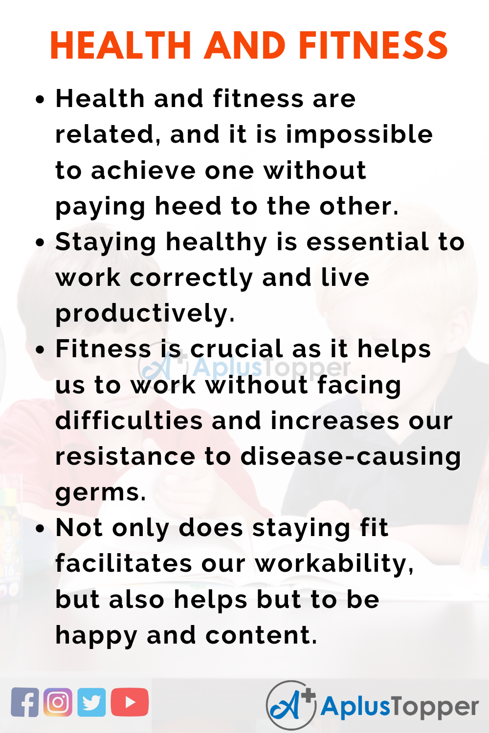 Essay on Health and Fitness