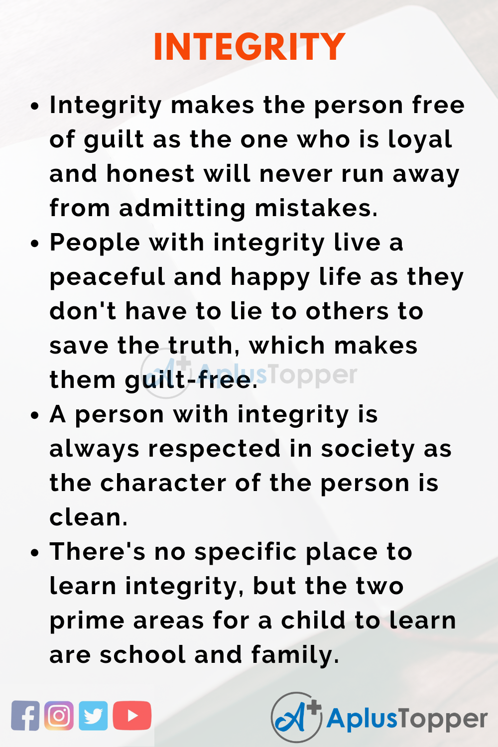 Essay on Integrity