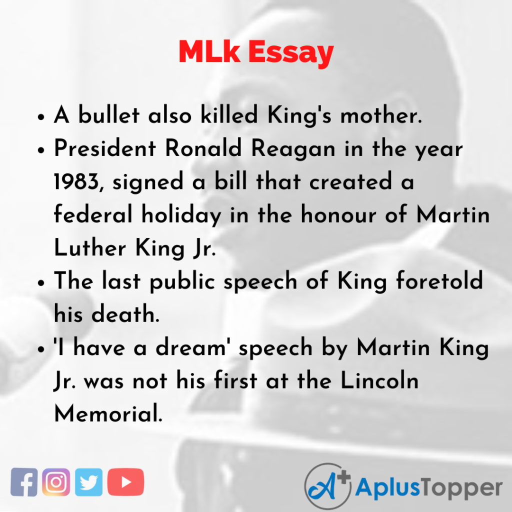 Essay on MLK