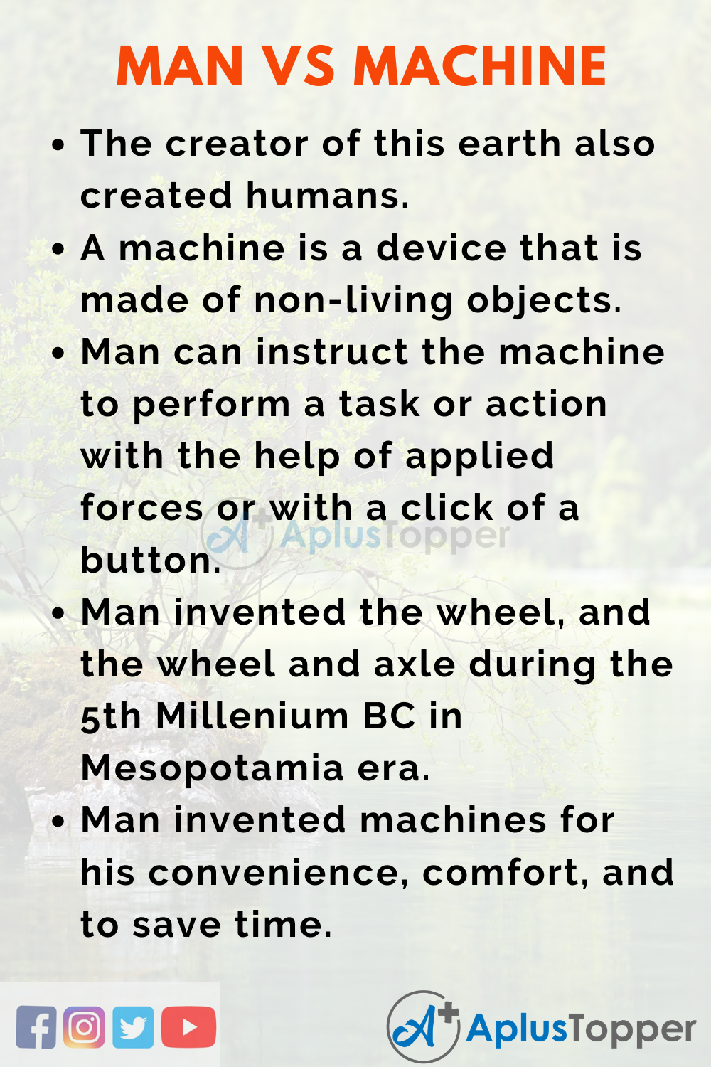 Essay on Man Vs Machine