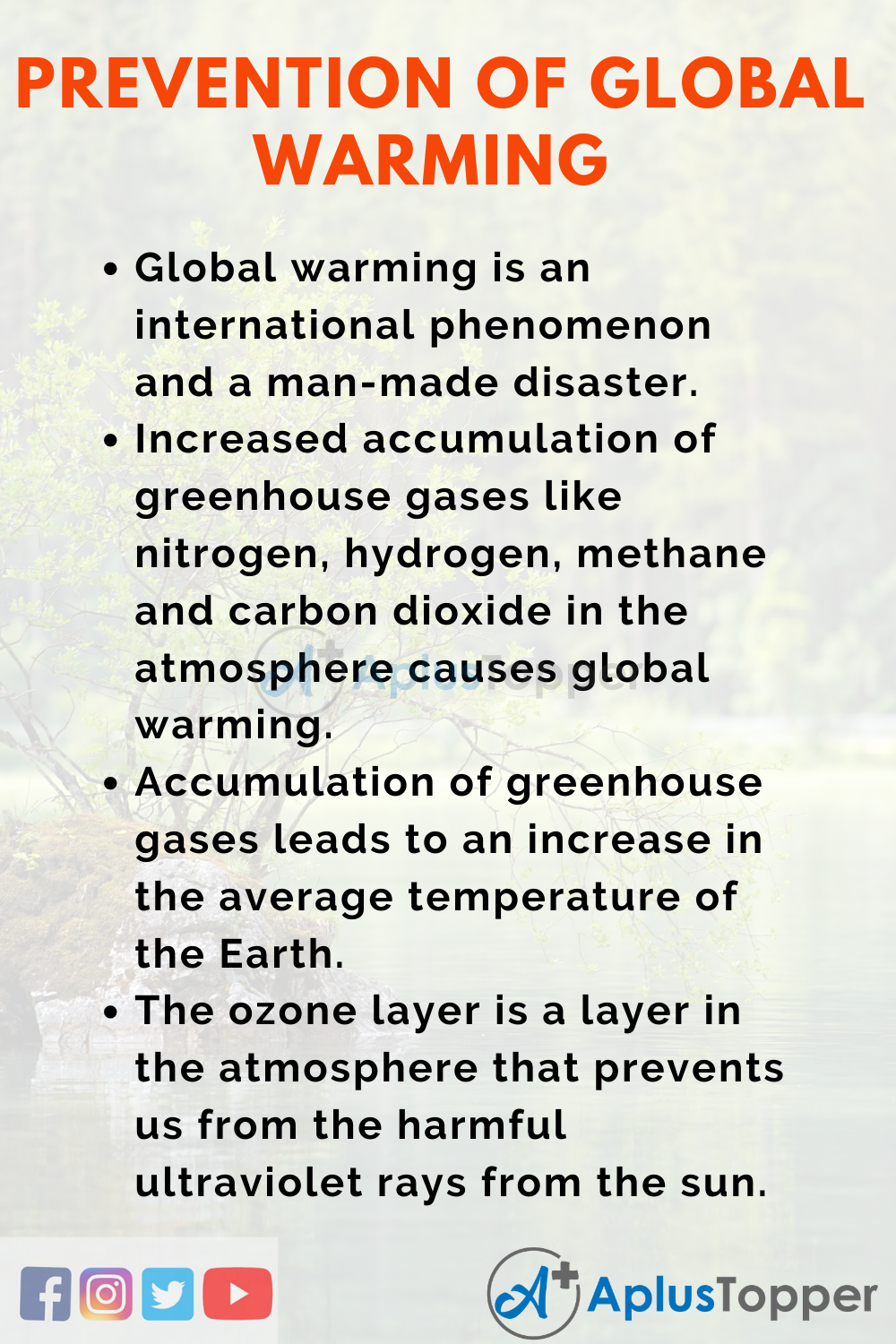 Essay on Prevention of Global Warming