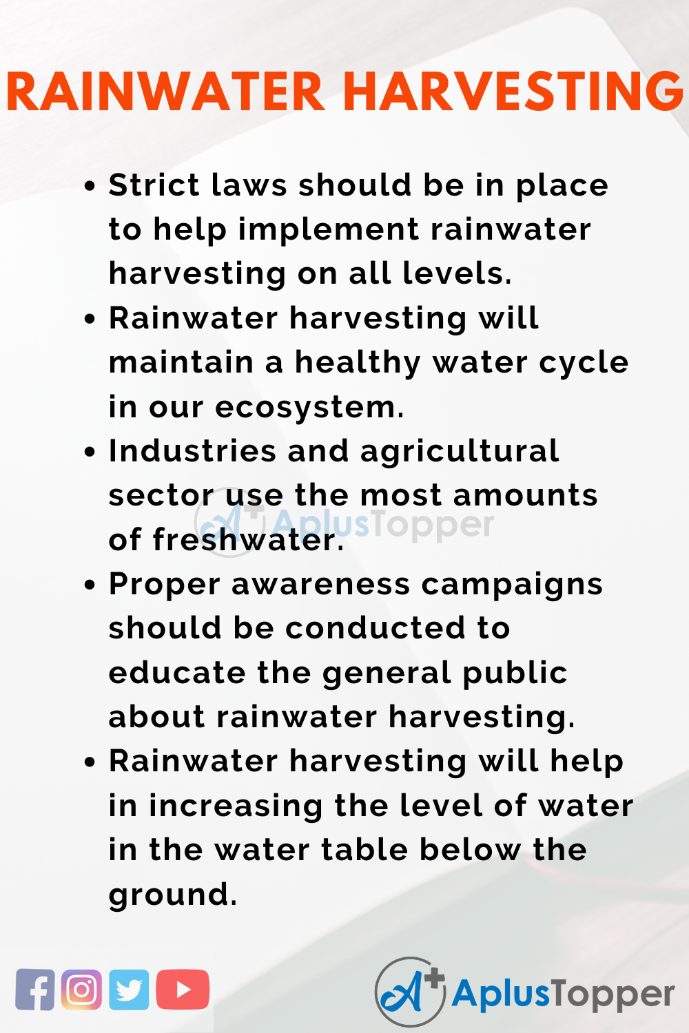 Essay on Rainwater Harvesting