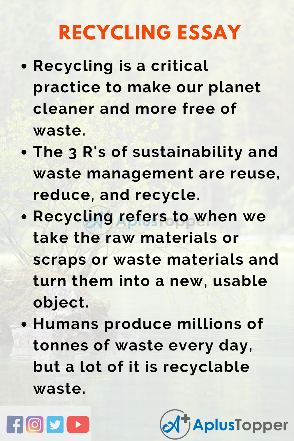 Essay on Recycling