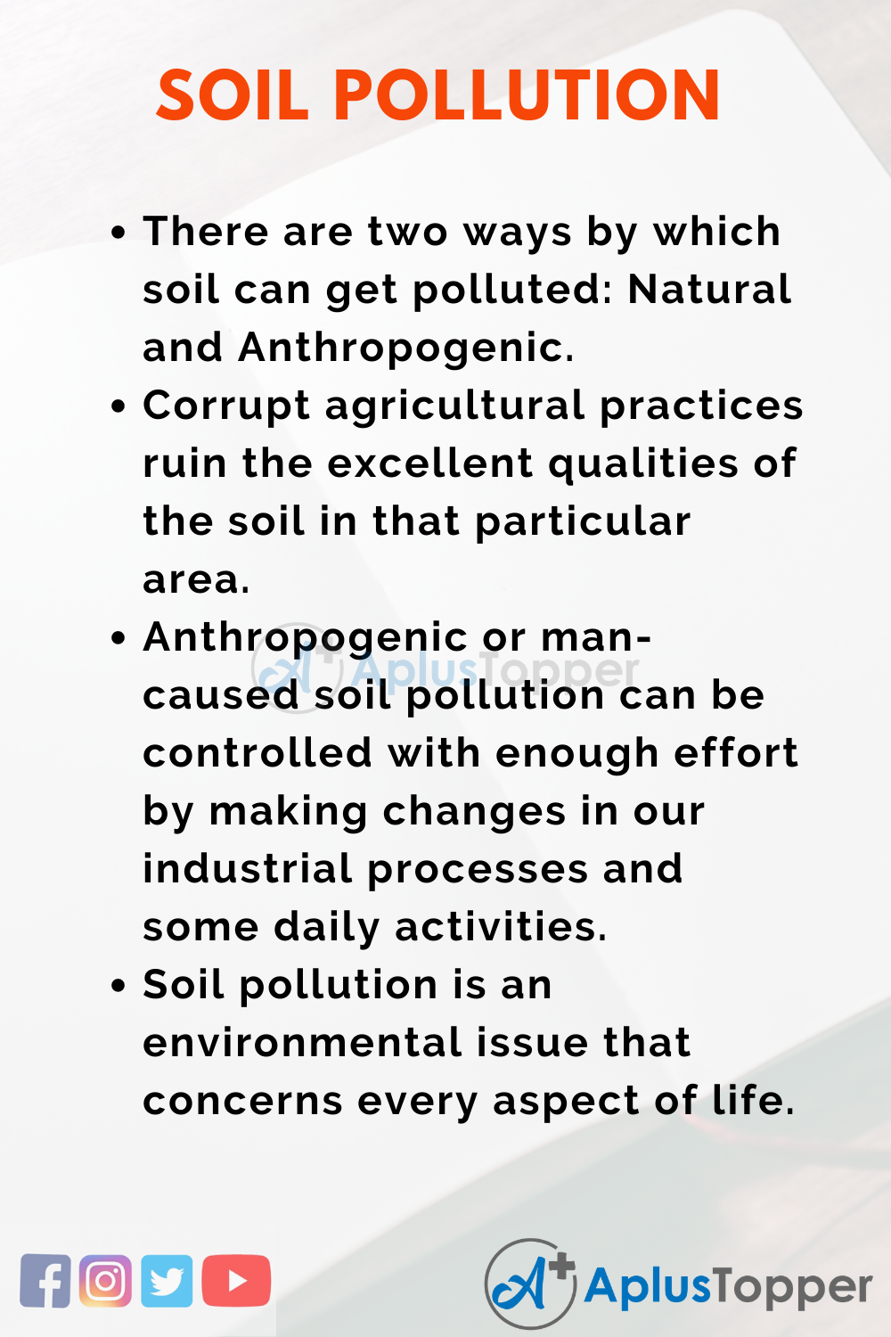 Essay on Soil Pollution