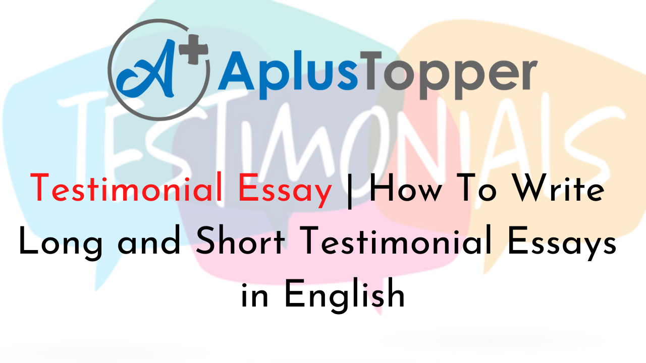 Essay on Testimonial