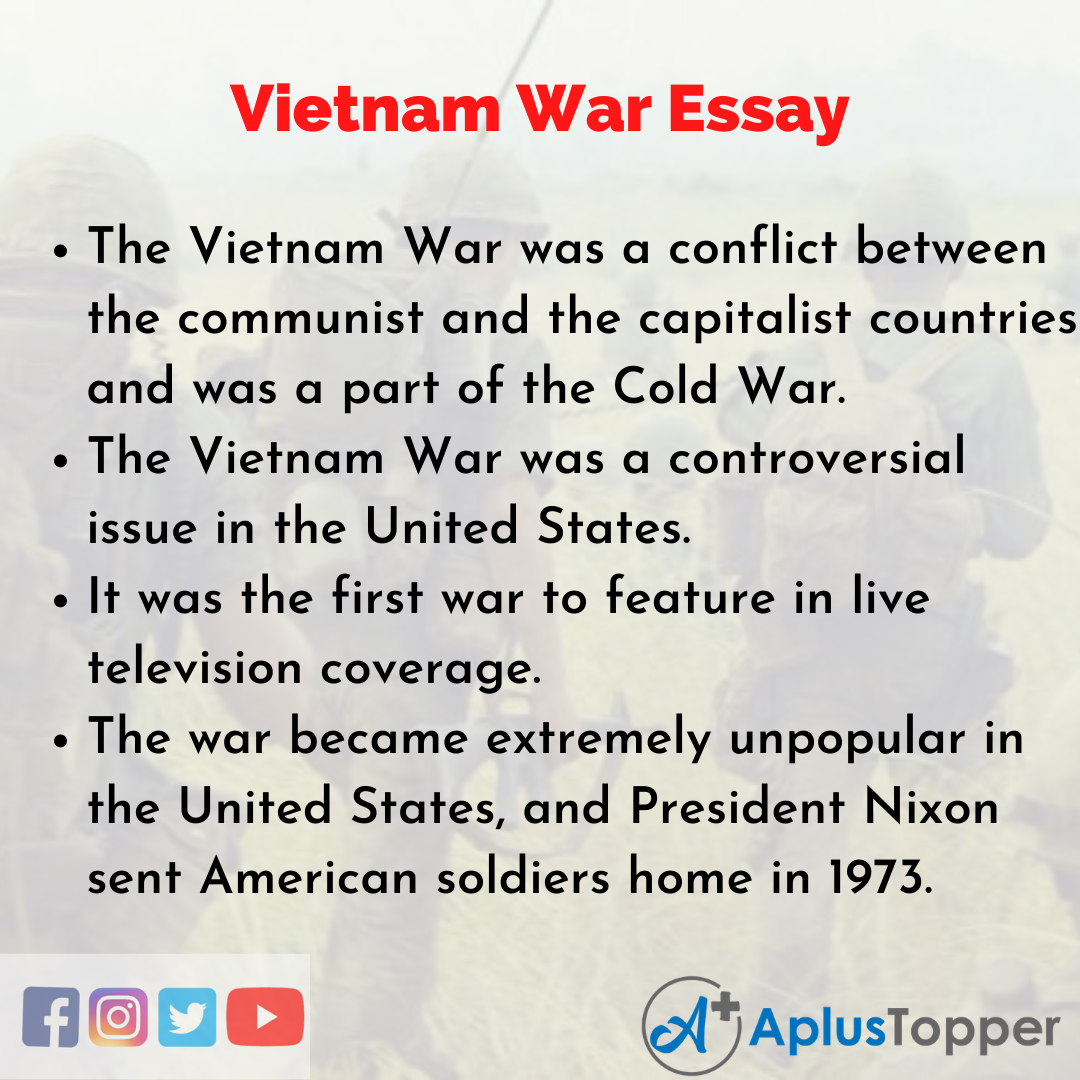 Vietnam War Essay | Essay on Vietnam War for Students and Children in ...