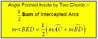 Formulas for Angles in Circles Formed by Radii, Chords, Tangents, Secants 9