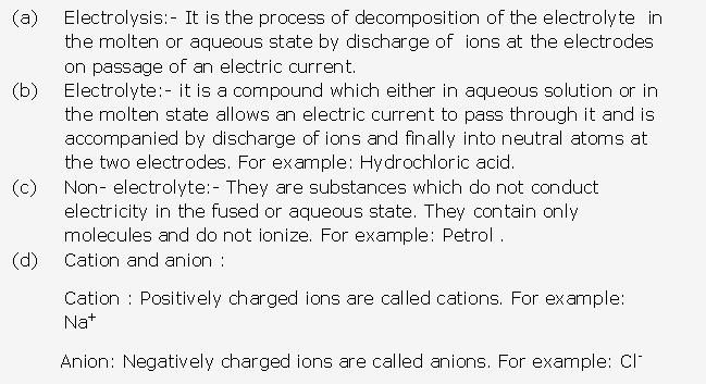 Frank ICSE Solutions for Class 10 Chemistry - Electrolysis 1