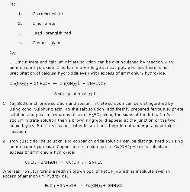 Frank ICSE Solutions for Class 10 Chemistry - Practical Work 20