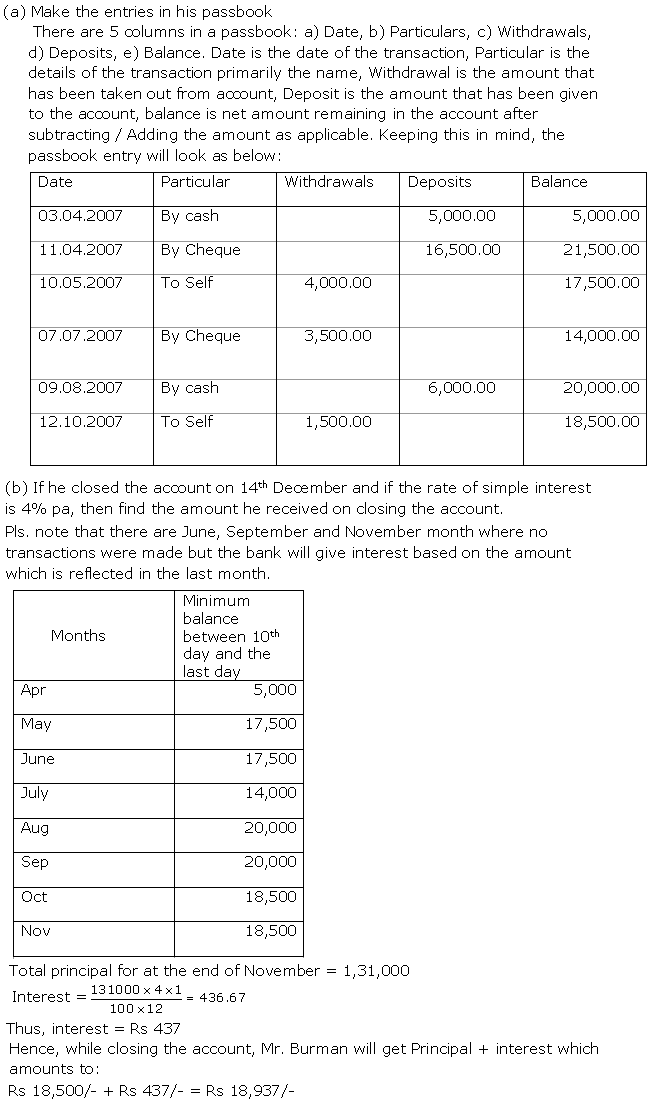 Frank ICSE Solutions for Class 10 Maths Banking Ex 3.1 1